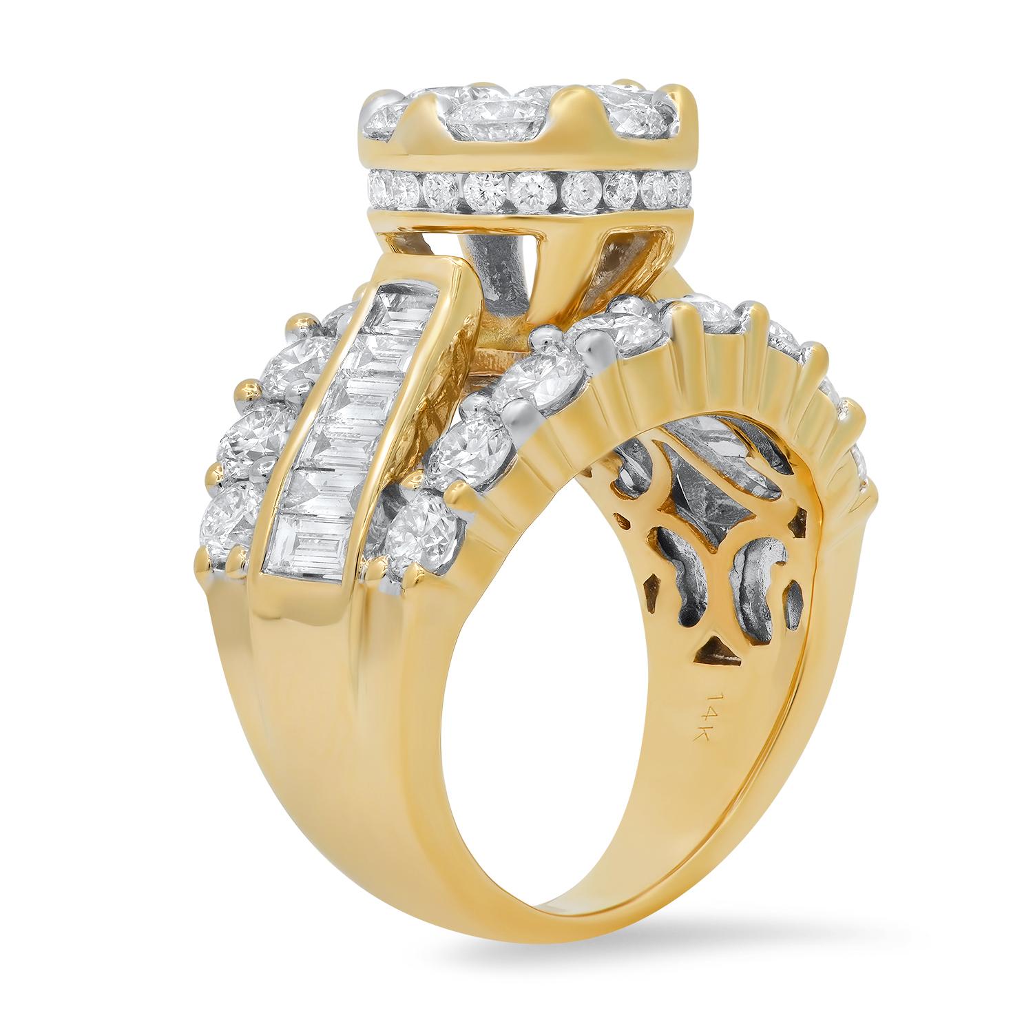 14K Yellow Gold Setting with 4.48tcw Diamond Ladies Ring