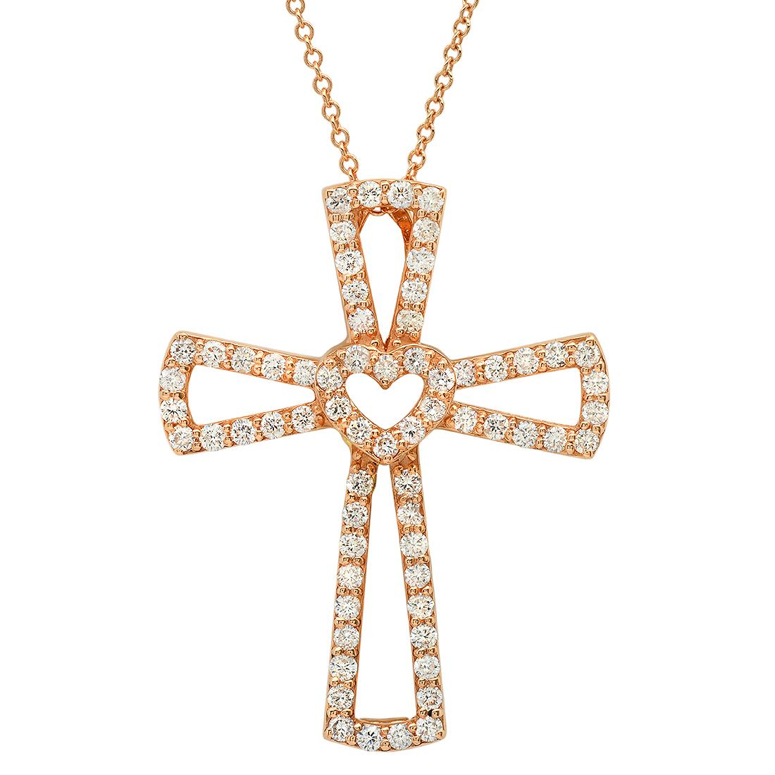 14K Rose Gold and 0.98ct Diamond Pendant