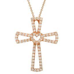 14K Rose Gold and 0.98ct Diamond Pendant