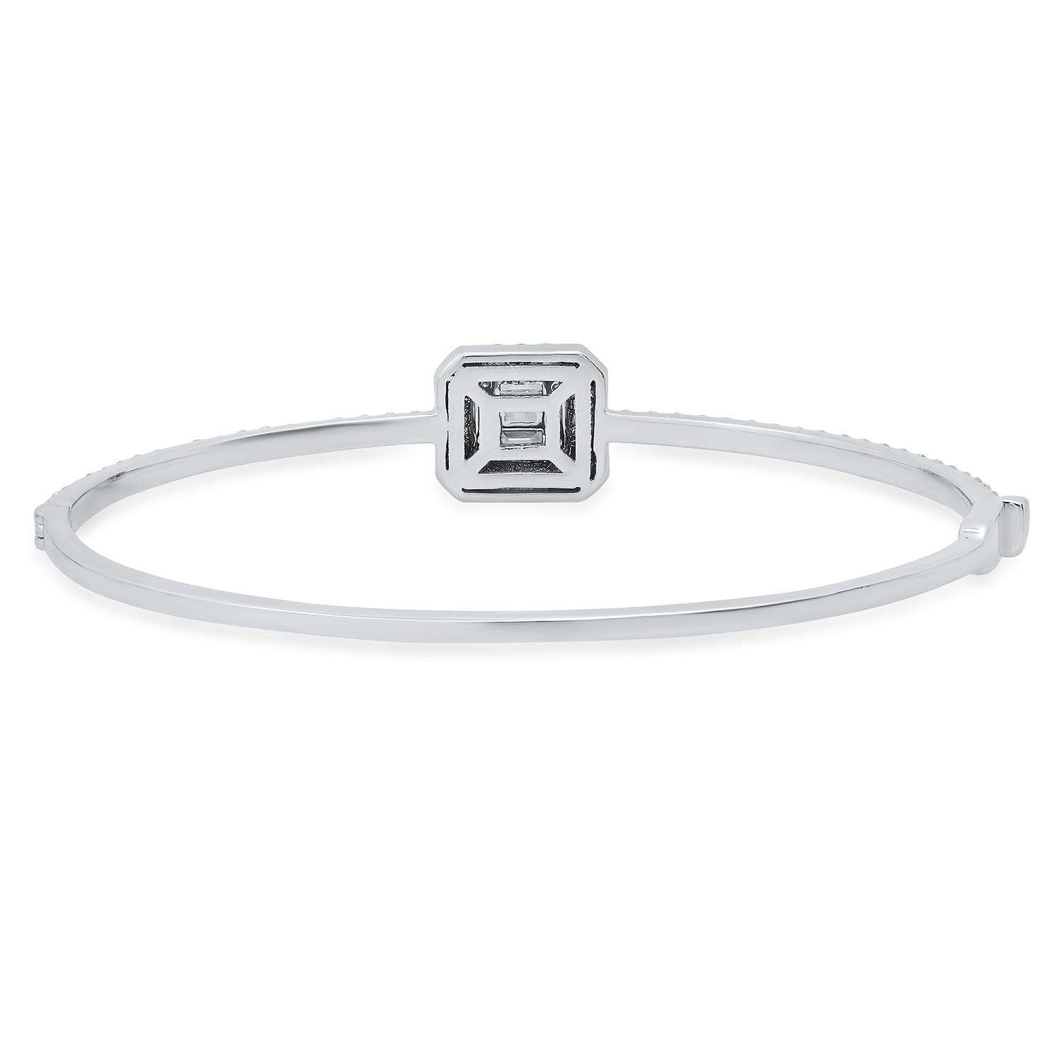 18K White Gold Setting with 2.00ct Diamond Bangle Bracelet