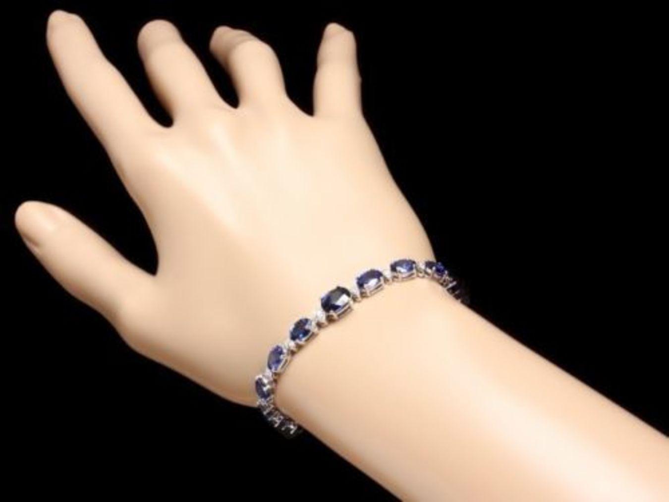 14K Gold 14.33ct Sapphire 0.73ct Diamond Bracelet