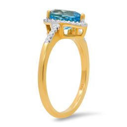 18K Yellow Gold Setting with 1.68ct Topaz and .32ct Diamond Ladies Ring