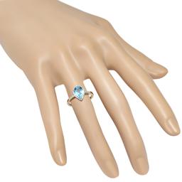 18K Yellow Gold Setting with 1.68ct Topaz and .32ct Diamond Ladies Ring