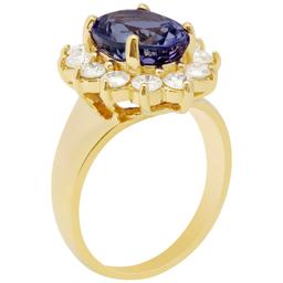 14k Yellow Gold 3.93ct Tanzanite 1.19ct Diamond Ring