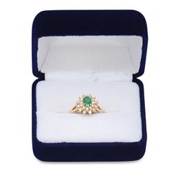 14K Yellow Gold Setting with 0.65ct Emerald and 0.30ct Diamond Ring