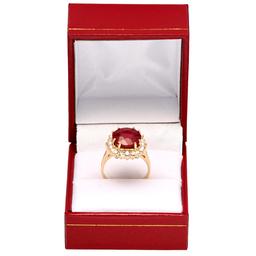 14k Yellow Gold 7.13ct Ruby 0.86ct Diamond Ring