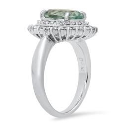 Platinum Setting with 2.66ct Aquamarine and 0.62ct Diamond Ladies Ring