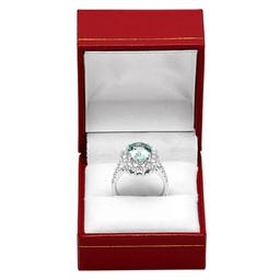 14k White Gold 2.71ct Aquamarine 1.20ct Diamond Ring