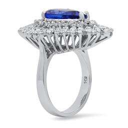 14K White Gold Setting with 4.75ct Tanzanite and 1.20ct Diamond Ladies Ring