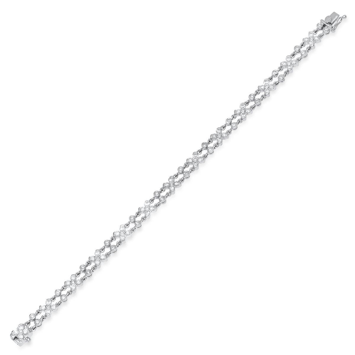 18K White Gold Setting with 3.49ct Diamond Bracelet