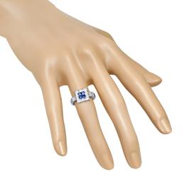 18K White Gold Setting with 0.57ct Sapphire and 0.99ct Diamond Ladies Ring