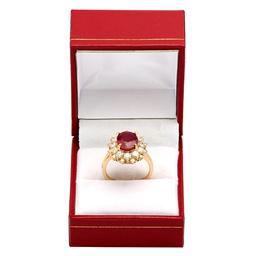 14k Yellow Gold 4.86ct Ruby 1.56ct Diamond Ring