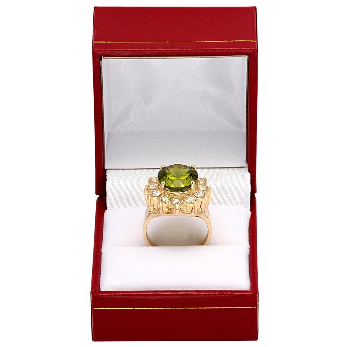 14k Yellow Gold 7.69ct Peridot 1.82ct Diamond Ring