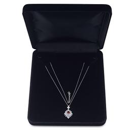 14K White Gold Setting with 0.87ct Sapphire and 1.63ct Diamond Pendant