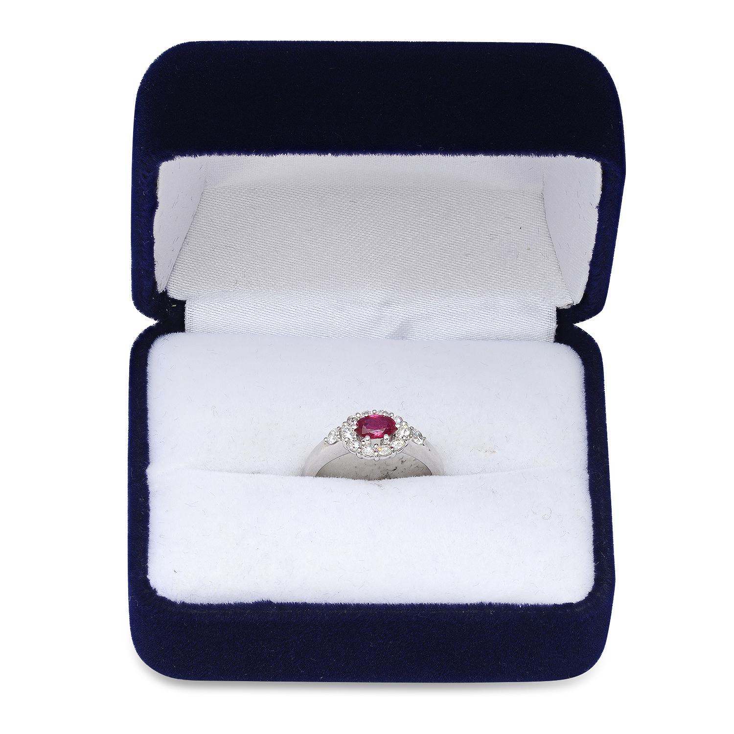 Platinum Setting with 0.52ct Ruby and 0.46ct Diamond Ladies Ring