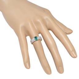 18K Yellow Gold Setting with 1.00ct Emerald and 0.75ct Diamond Ring