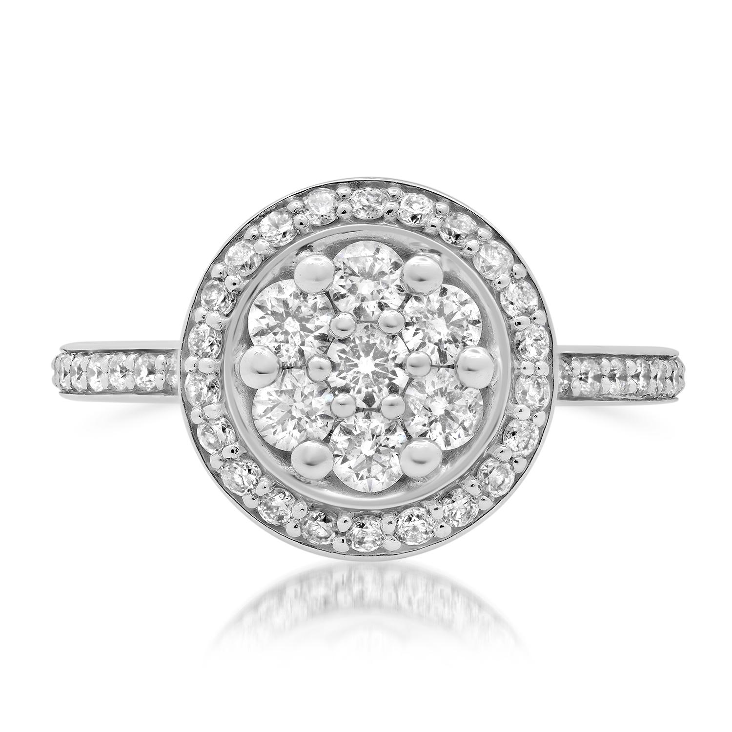 14K White Gold Setting with 1.00ct Diamond Ladies Ring