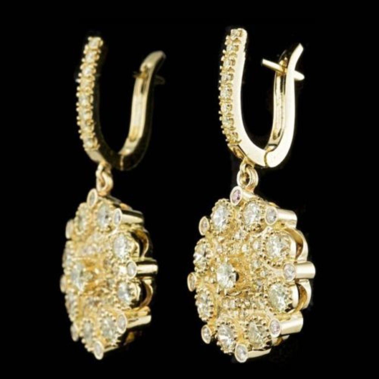 14k Yellow Gold 4.83ct Diamond Earrings