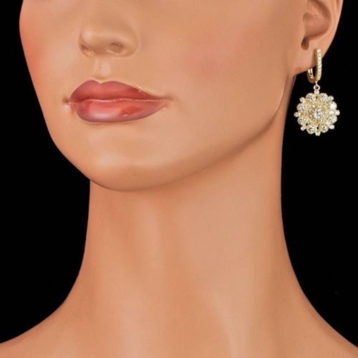 14k Yellow Gold 4.83ct Diamond Earrings