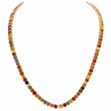 14k Yellow Gold 42.00ct Sapphire 1.00ct Diamond Necklace