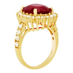 14k Yellow Gold 7.93ct Ruby 1.08ct Diamond Ring