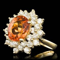 14K Yellow Gold 3.58ct Citrine and 1.93ct Diamond Ring