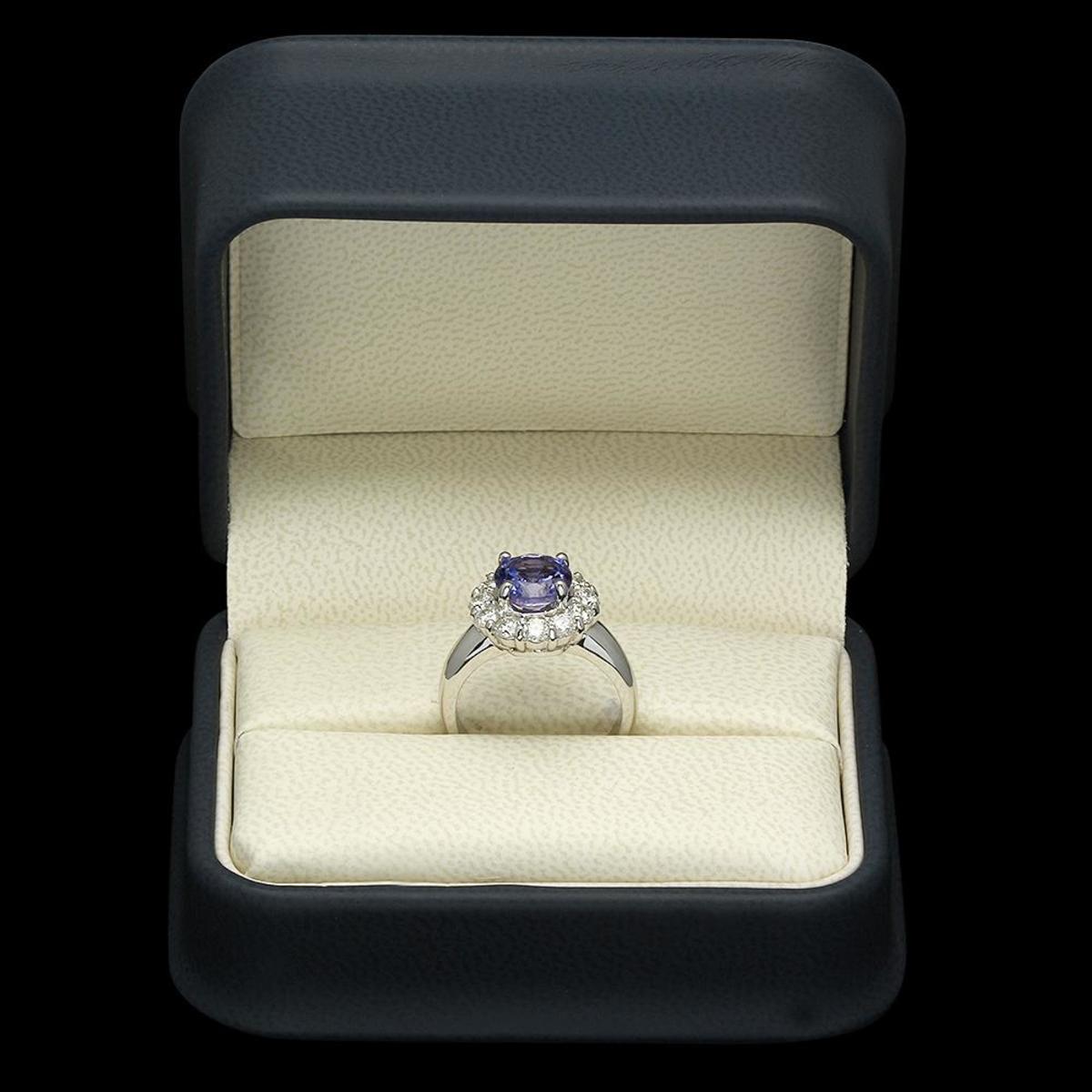 14K White Gold 2.07ct Tanzanite and 1.12ct Diamond Ring