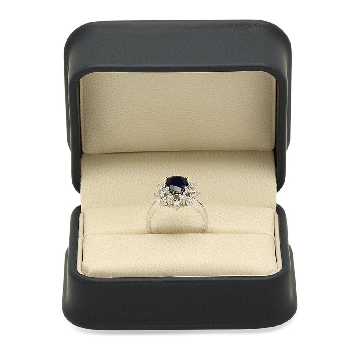 14K White Gold 2.00ct Sapphire and 0.86ct Diamond Ring