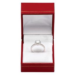 14k White Gold 0.62ct & 0.21ct Diamond Ring