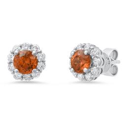 18K White Gold Setting with 1.94ct Zircon and 0.77ct Diamond Earrings