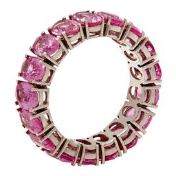 14k White Gold 10.16ct Pink Sapphire Eternity Band Ring