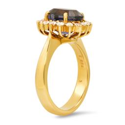 18K Yellow Gold Setting with 2.65ct Iolite and 0.36tcw Diamond Ladies Ring