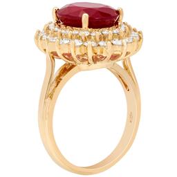 14K Gold 5.77ct Ruby and 1.46ct Diamond Ring