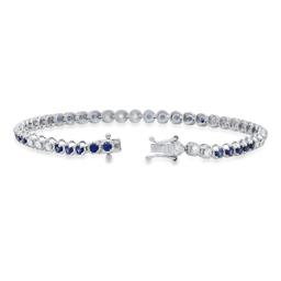 14K White Gold 2.54ct Sapphire and 1.28ct Diamond Bracelet