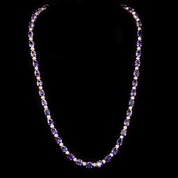 14k Gold 26.60ct Tanzanite 1.77ct Diamond Necklace