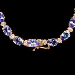 14k Gold 26.60ct Tanzanite 1.77ct Diamond Necklace