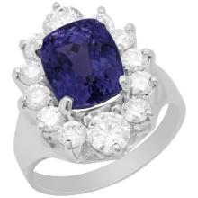 14k White Gold 4.52ct Tanzanite 1.71ct Diamond Ring