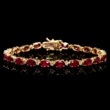 14k Yellow Gold 15.35ct Ruby 0.70ct Diamond Bracelet