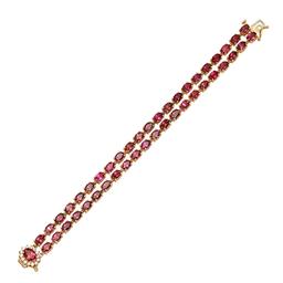 14K Yellow Gold 21.96ct Tourmaline and 0.55Ct Diamond Bracelet