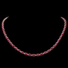 14K Yellow Gold 22.85ct Ruby and 1.05ct Diamond Necklace