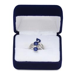 18K White Gold Setting with 4.54ct Sapphire and 0.78ct Diamond Ladies Ring