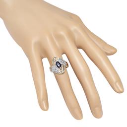 18K Yellow Gold Setting with 0.76ct Sapphire and 0.88ct Diamond Ladies Ring