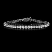 14K White Gold and 7.48ct Diamond Bracelet