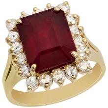 14k Yellow Gold 7.81ct Ruby 0.91ct Diamond Ring