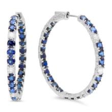 14K Gold 8.62ct Sapphire 0.86cts Diamond Earrings