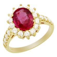 14k Yellow Gold 2.17ct Ruby 0.91ct Diamond Ring