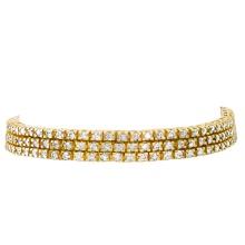 18K Yellow Gold Setting with 5.0ct Diamond Three row Bracelet