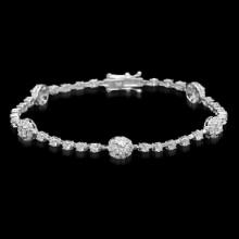 18K White Gold and 3.93ct Diamond Bracelet