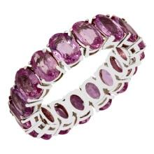 14k White Gold 10.12ct Pink Sapphire Eternity Band Ring