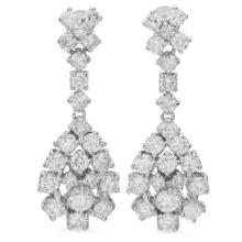 14K Gold 3.17ct Diamond Earrings